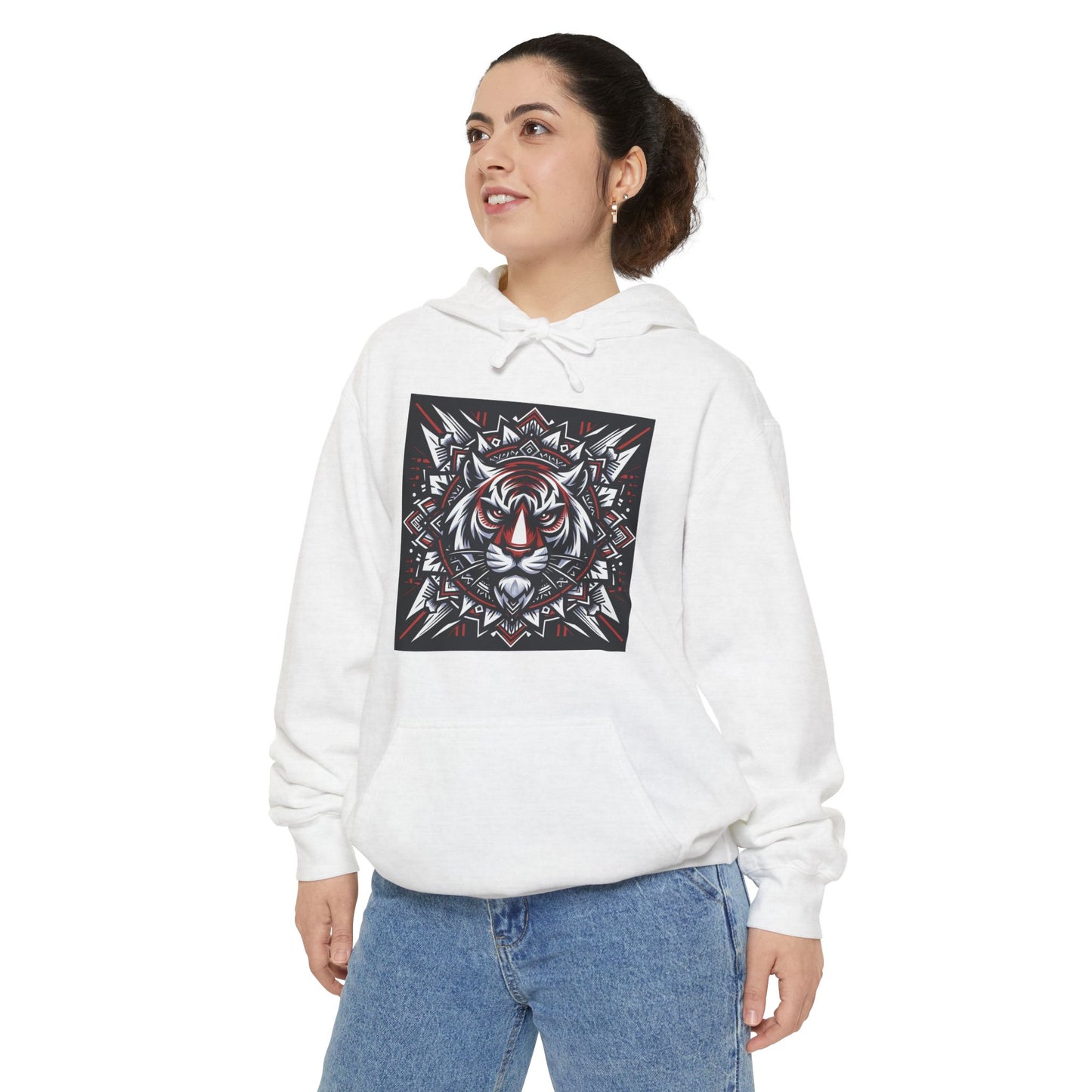Fearless Tiger Design Hoodie, Cozy Unisex Hoodie, Gift for Him/Her, Stylish Casual Wear, Cool Streetwear