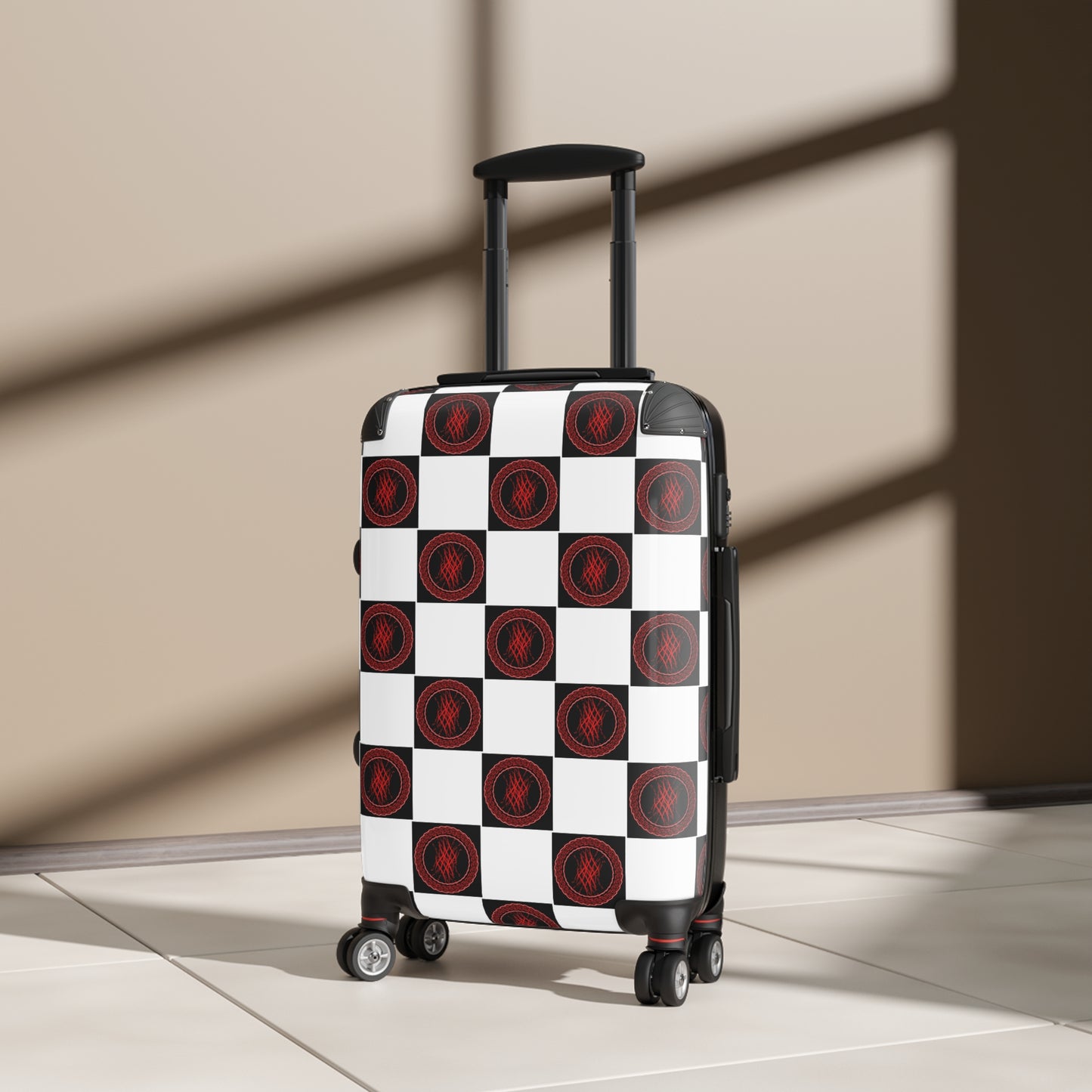 Stylish Travel Suitcase with Checkerboard Design, Perfect for Wanderlust, Summer Vacations, Business Trips, Weekend Getaways, Travel Lovers