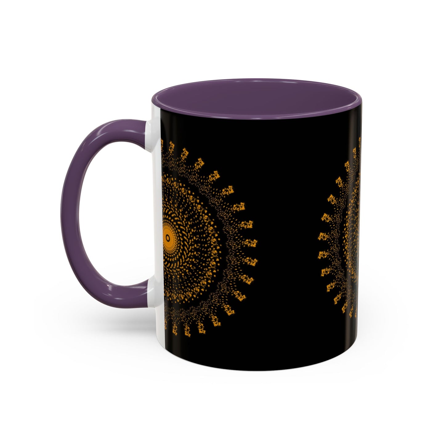 Mandala Pattern Accent Coffee Mug - 11oz & 15oz - Perfect Gift for Coffee Lovers