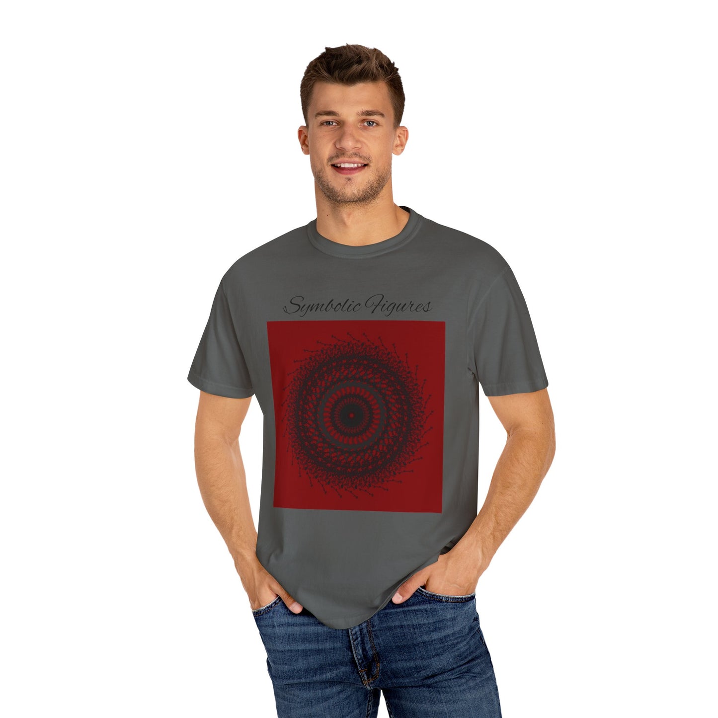 Symbolic Figures Unisex Garment-Dyed T-Shirt - Bohemian Style for Art Lovers