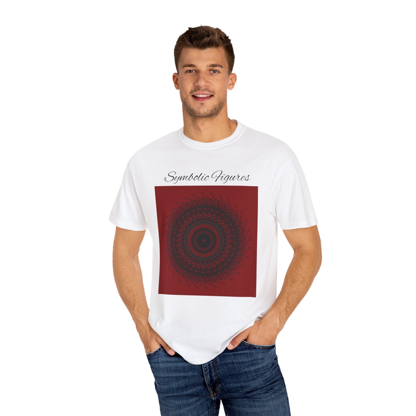 Symbolic Figures Unisex Garment-Dyed T-Shirt - Bohemian Style for Art Lovers
