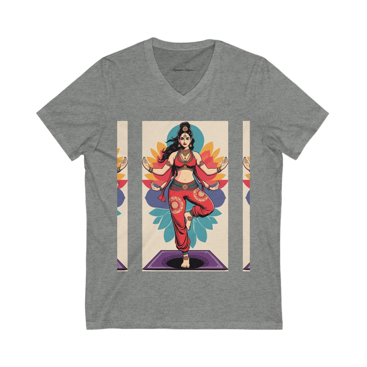 Colorful V-Neck Tee | Artistic T-Shirt, Unique Graphic Top, Casual Wear, Gift for Art Lovers, Summer Fashion
