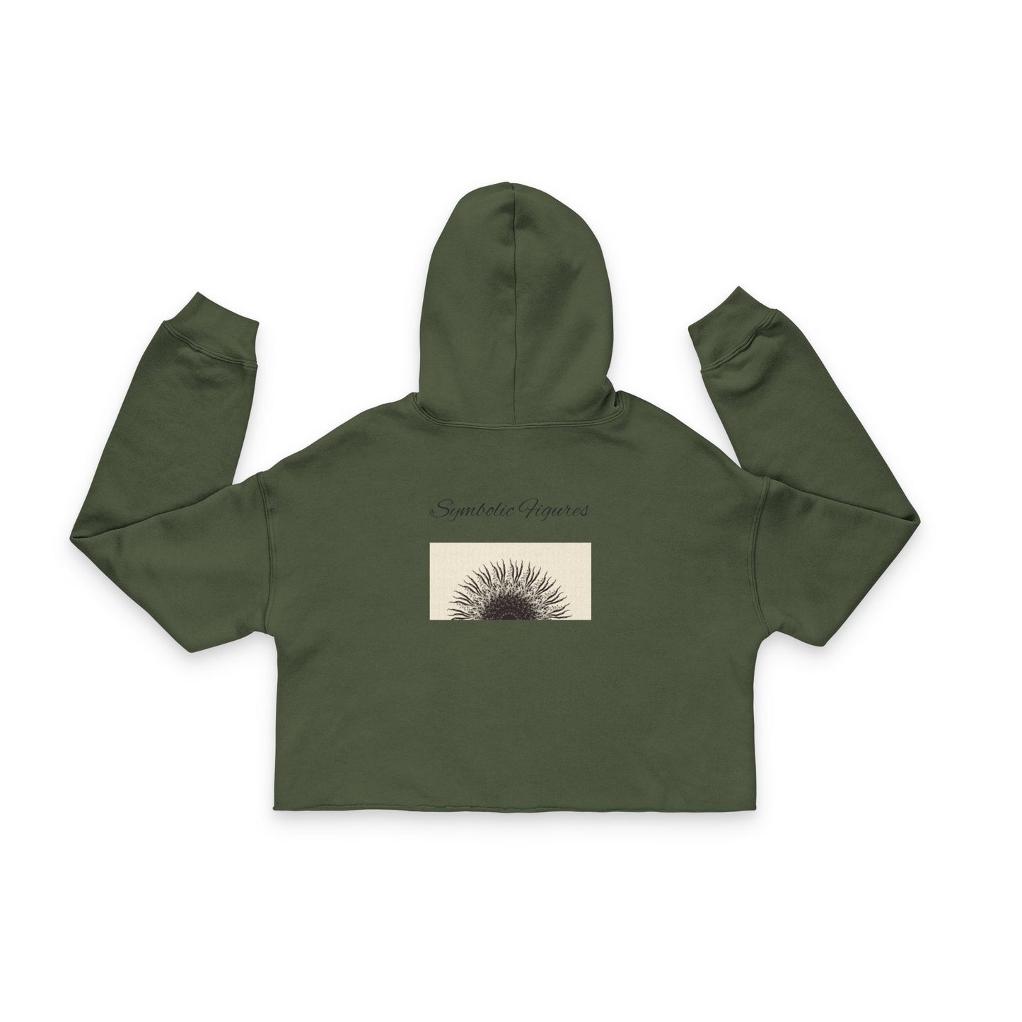Chic Sunburst Cropped Hoodie | Trendy Women's Sweatshirt for Casual Outings, Fitness, Gifts, Summer Style, Unique Artwear