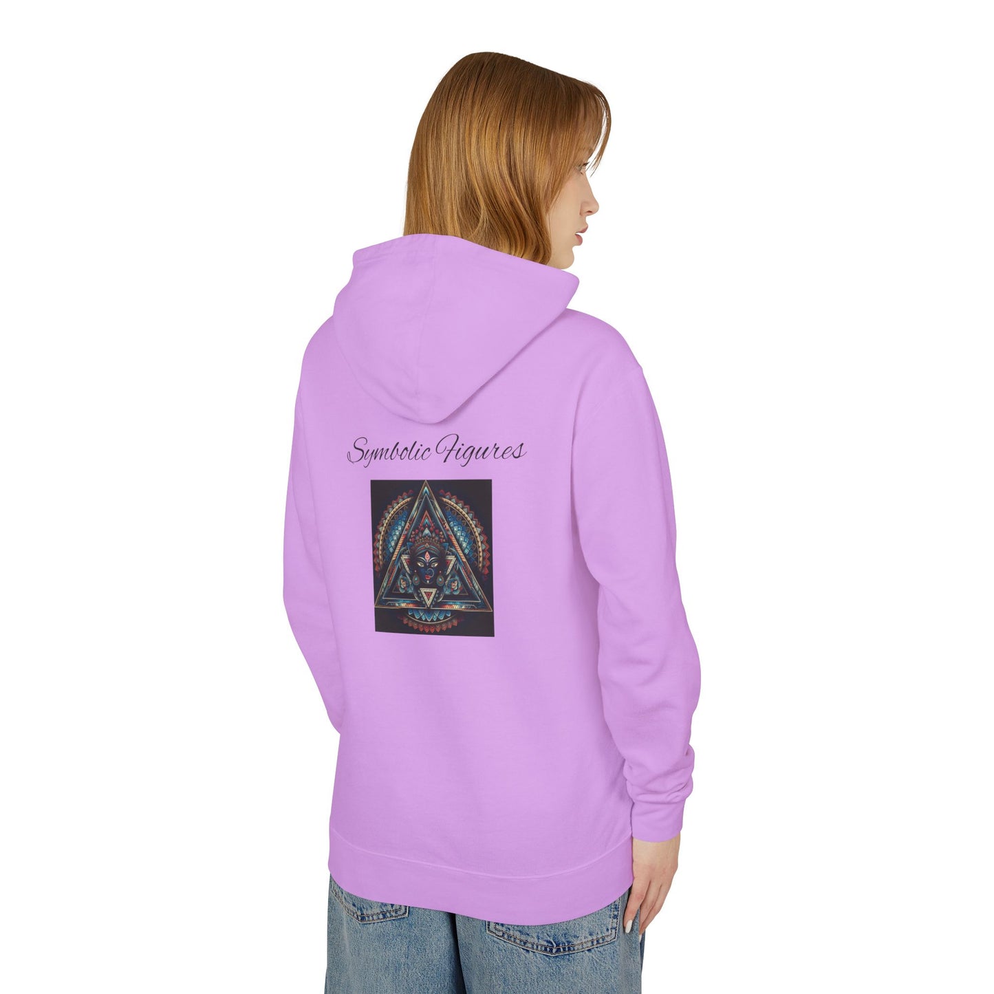 Vibrant Artistic Hoodie, Symbolic Figures Design, Lightweight Sweatshirt for Casual Wear, Unique Gift for Art Lovers, Cozy Unisex Clothing