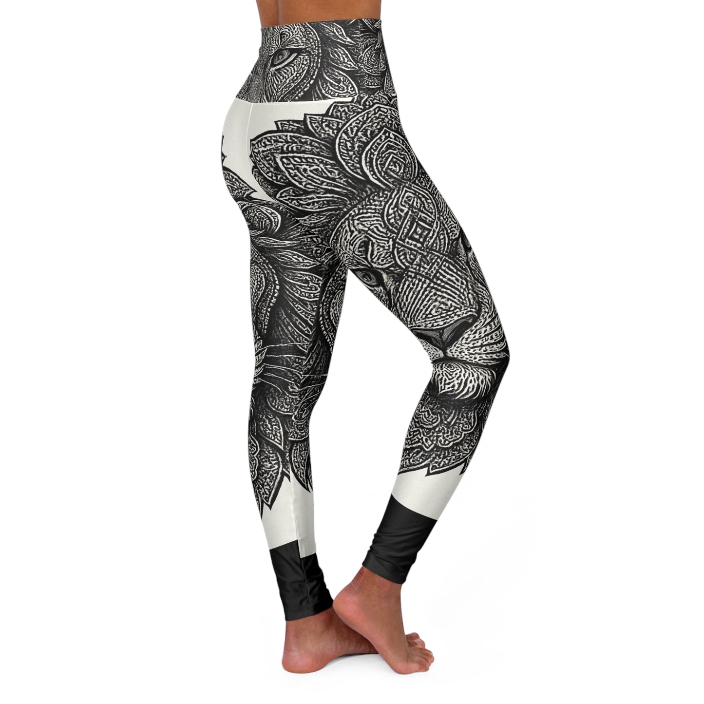 Yoga Leggings - Mandala Lion Print