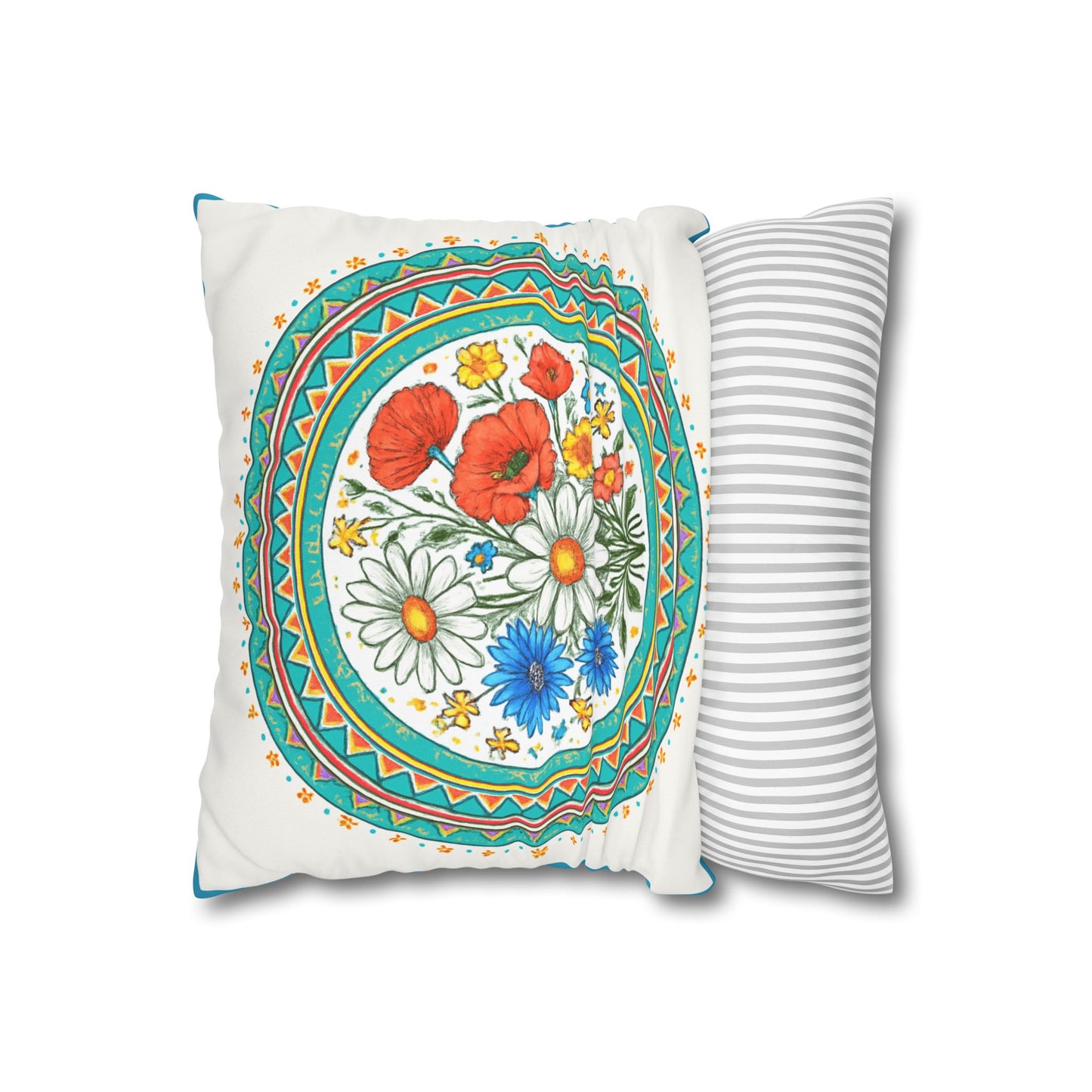 Floral Square Pillowcase | Cozy Home Decor, Gift for Garden Lovers, Spring Decor, Throw Pillow, Housewarming Gift