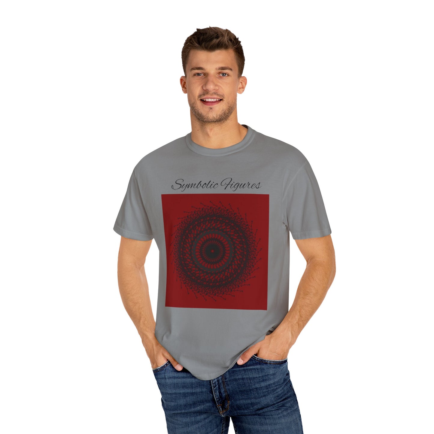 Symbolic Figures Unisex Garment-Dyed T-Shirt - Bohemian Style for Art Lovers