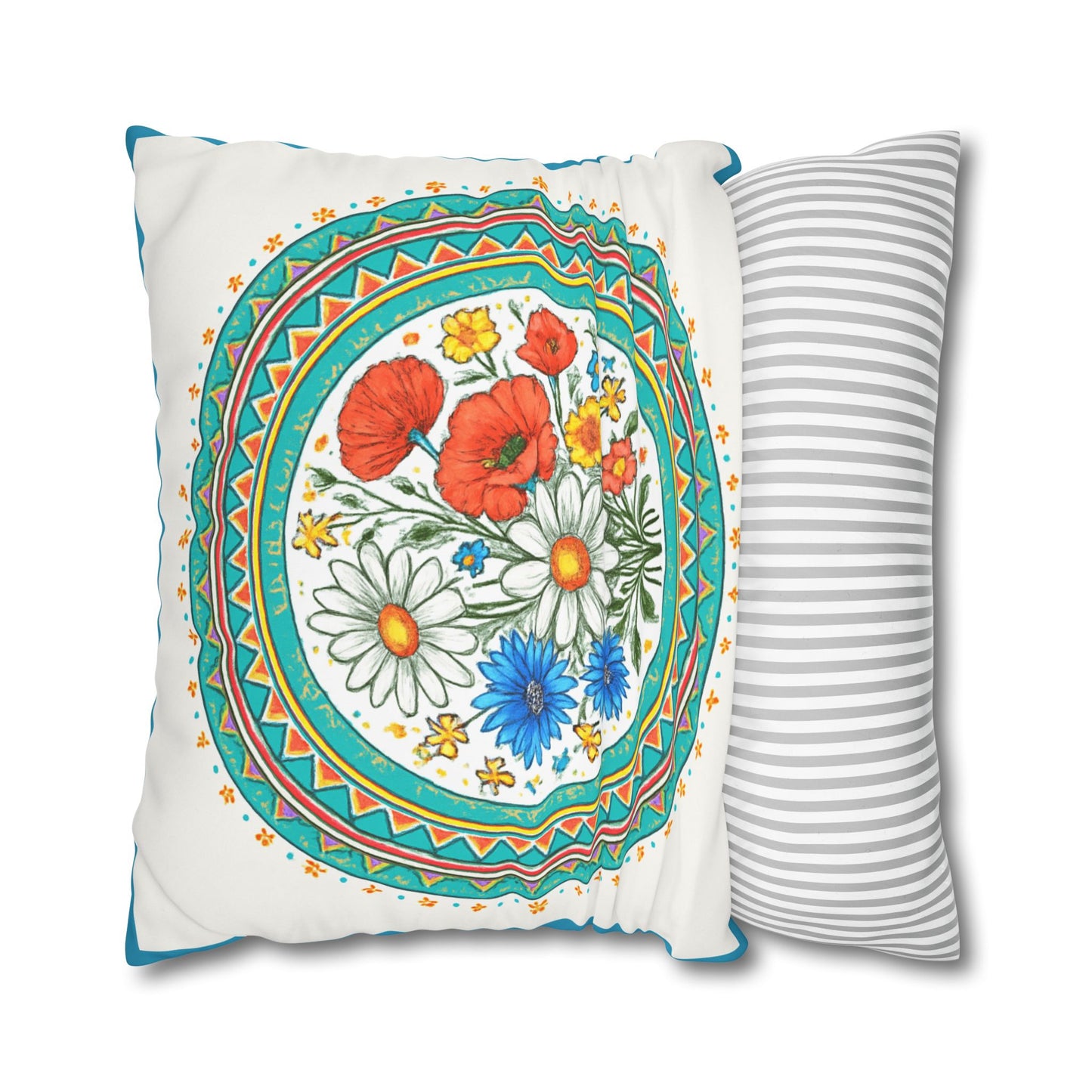 Floral Square Pillowcase | Cozy Home Decor, Gift for Garden Lovers, Spring Decor, Throw Pillow, Housewarming Gift