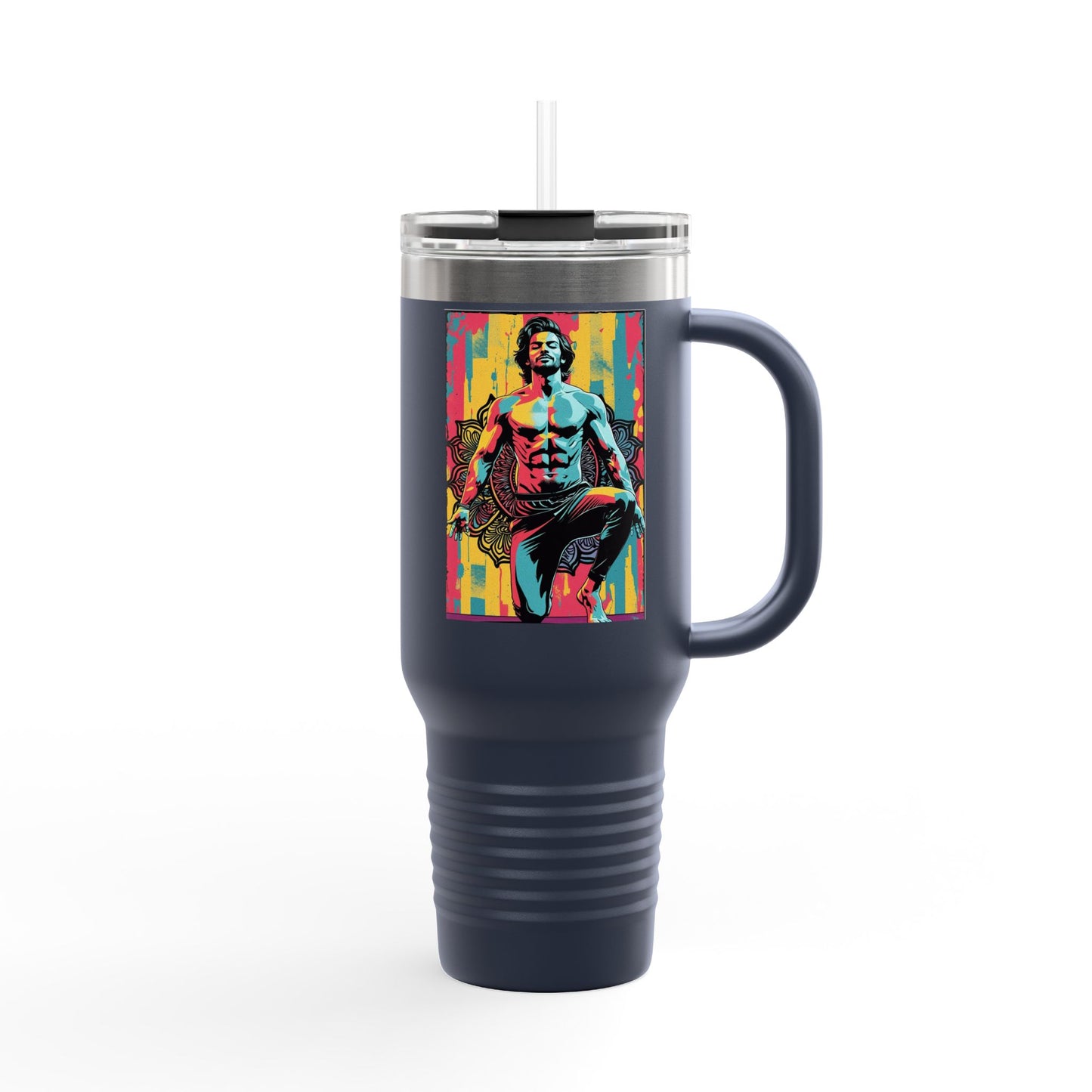 Colorful Insulated Travel Mug | 40oz, Travel Cup for Coffee, Vibrant Drinkware, Fitness Mug, Gifts for Him, Art Travel Mug