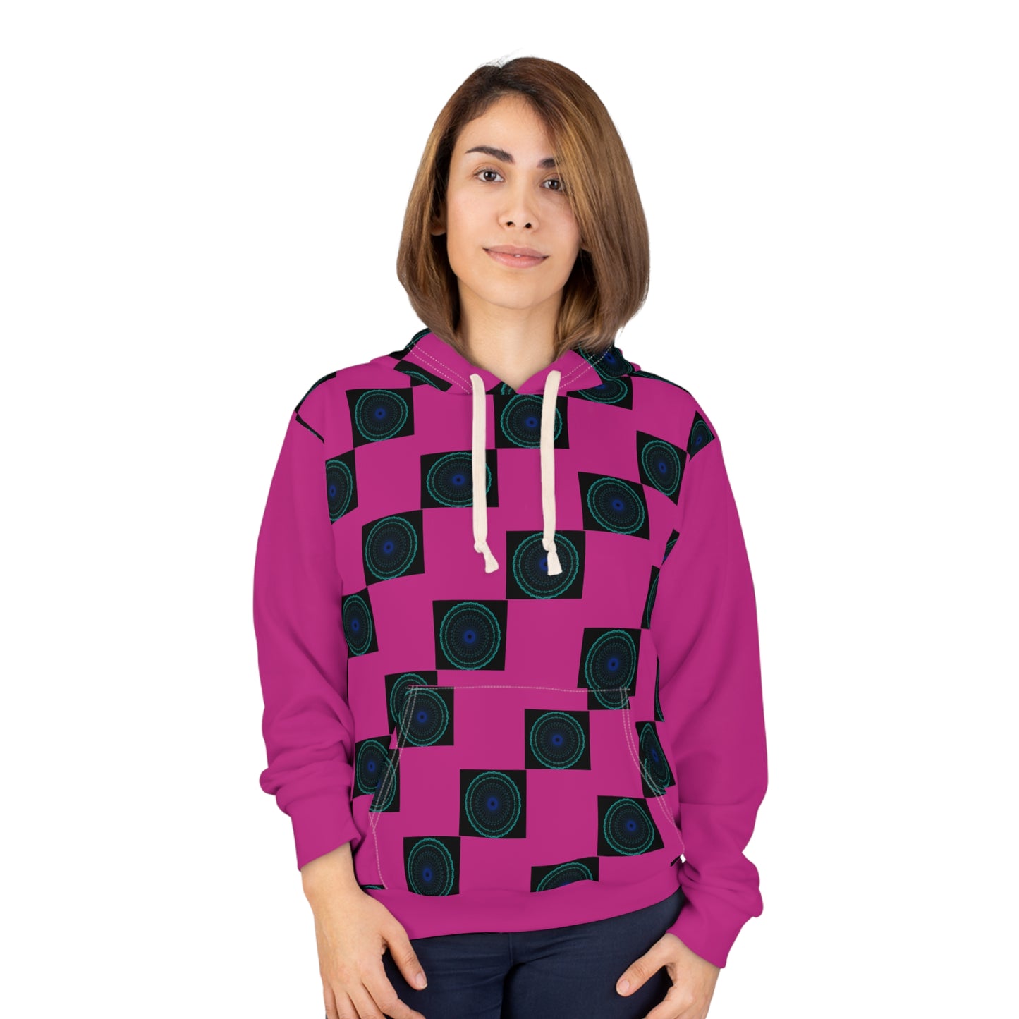 Geometric Pattern Pullover Hoodie, Unisex Abstract Sweatshirt, Chic Casual Wear, Cozy Layer, Gift for Her, Him, Fashion Statement