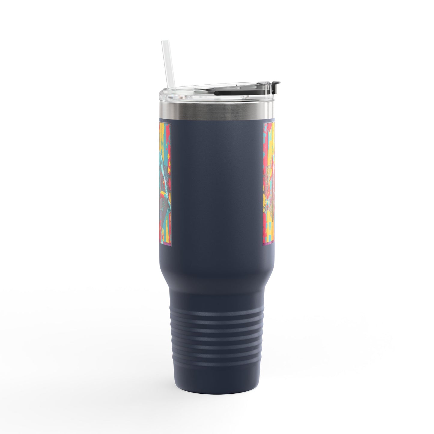 Colorful Insulated Travel Mug | 40oz, Travel Cup for Coffee, Vibrant Drinkware, Fitness Mug, Gifts for Him, Art Travel Mug