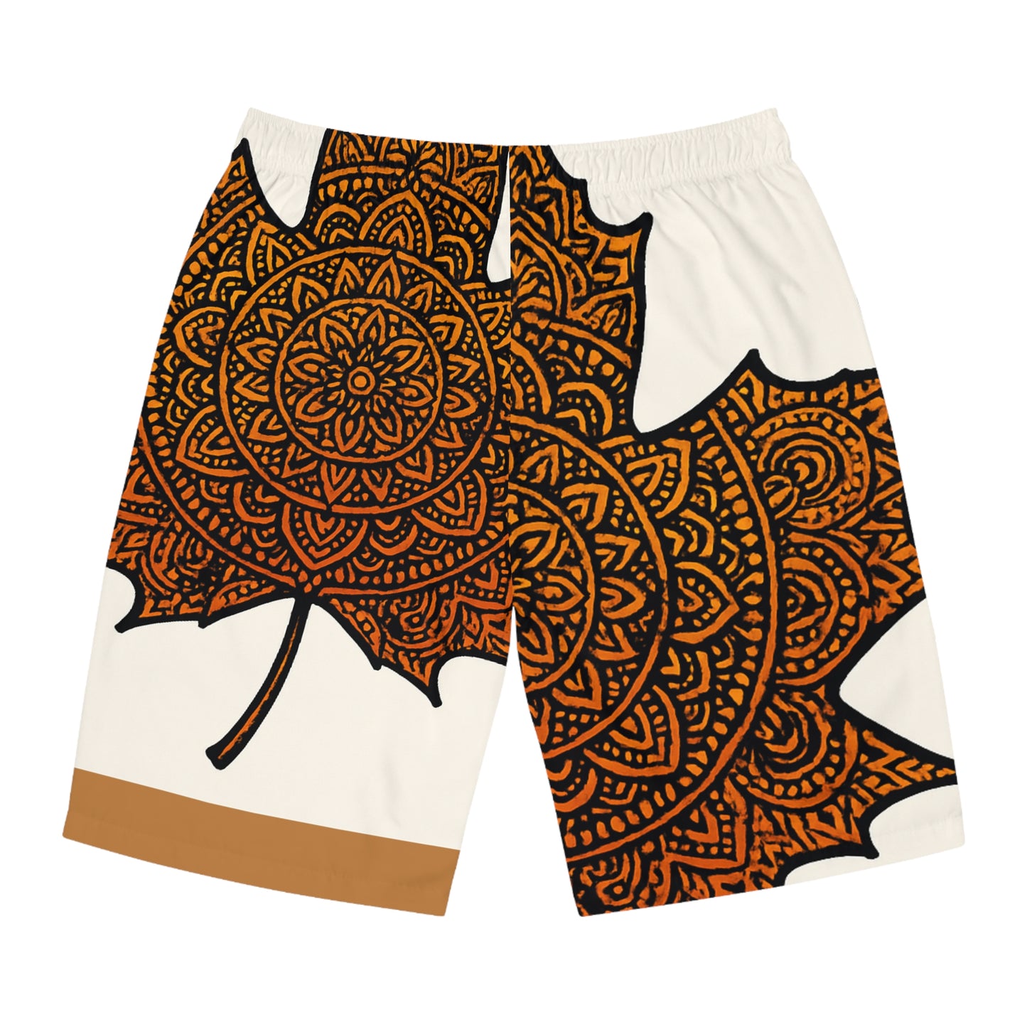 Men's Board Shorts with Fall Mandala Design