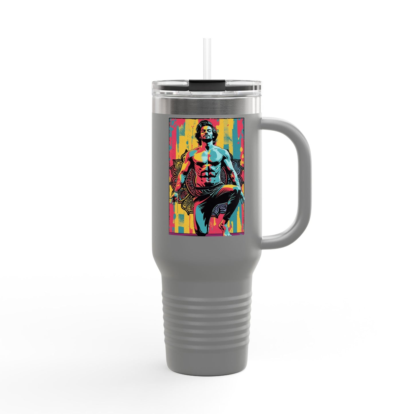 Colorful Insulated Travel Mug | 40oz, Travel Cup for Coffee, Vibrant Drinkware, Fitness Mug, Gifts for Him, Art Travel Mug