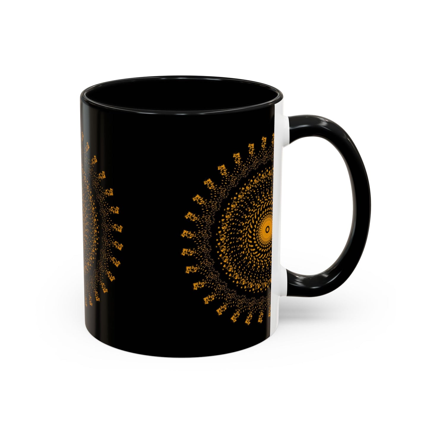 Mandala Pattern Accent Coffee Mug - 11oz & 15oz - Perfect Gift for Coffee Lovers