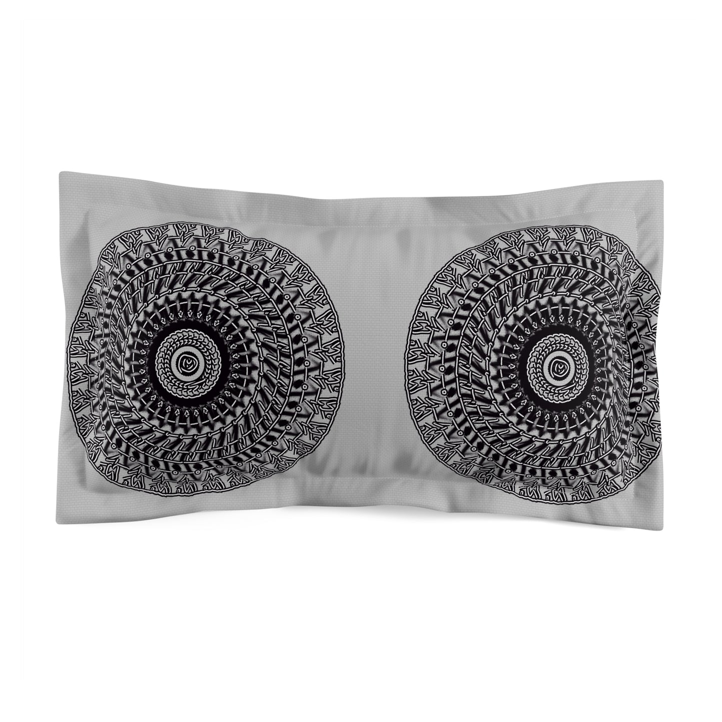 Elegant Black and White Mandala Microfiber Pillow Sham - Modern Home Decor