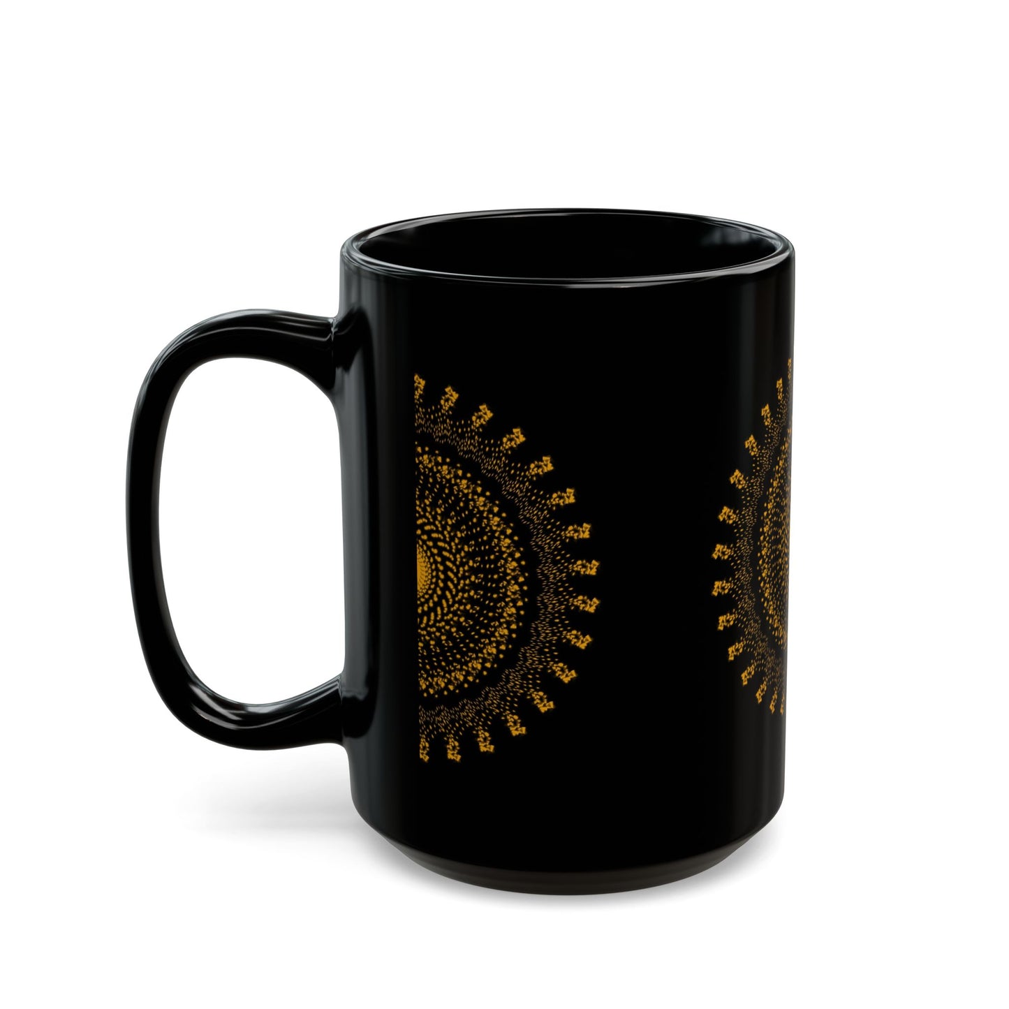Bohemian Mandala Black Mug - 11oz & 15oz Coffee Cup for Home & Office