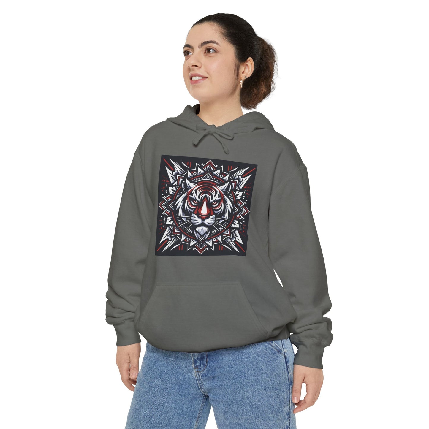Fearless Tiger Design Hoodie, Cozy Unisex Hoodie, Gift for Him/Her, Stylish Casual Wear, Cool Streetwear