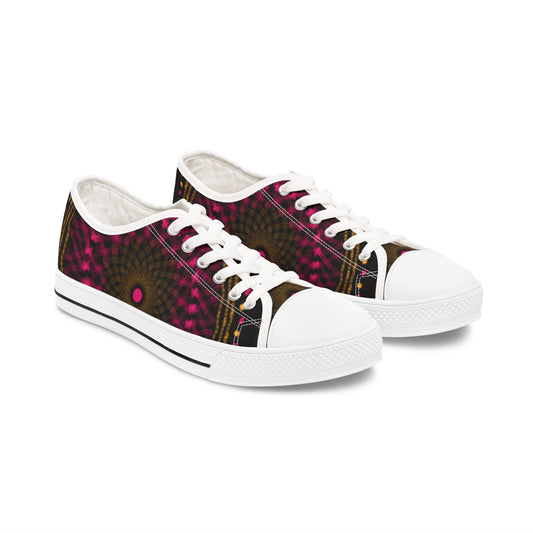 Women's Low Top Sneakers with Vibrant Mandala Design, Unique Casual Footwear, Colorful Everyday Shoes, Festival Sneakers, Trendy Art Shoes