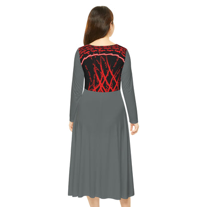 Women's Long Sleeve Dance Dress - Flowing Elegance for Dance Events, Formal Gatherings, Performances, and Celebrations, Artful Fashion