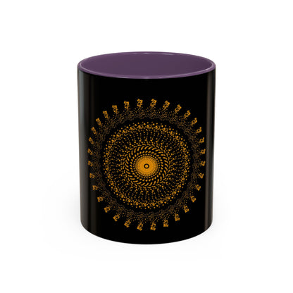 Mandala Pattern Accent Coffee Mug - 11oz & 15oz - Perfect Gift for Coffee Lovers