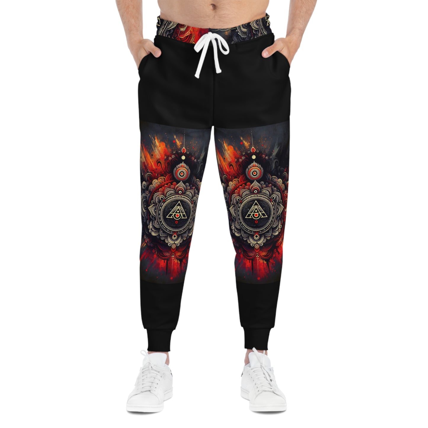 Vibrant Mandala Athletic Joggers, Trendy Workout Pants, Unisex Activewear, Colorful Loungewear, Perfect Gift for Fitness Enthusiasts