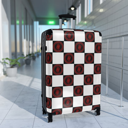 Stylish Travel Suitcase with Checkerboard Design, Perfect for Wanderlust, Summer Vacations, Business Trips, Weekend Getaways, Travel Lovers