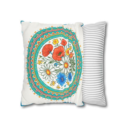 Floral Square Pillowcase | Cozy Home Decor, Gift for Garden Lovers, Spring Decor, Throw Pillow, Housewarming Gift