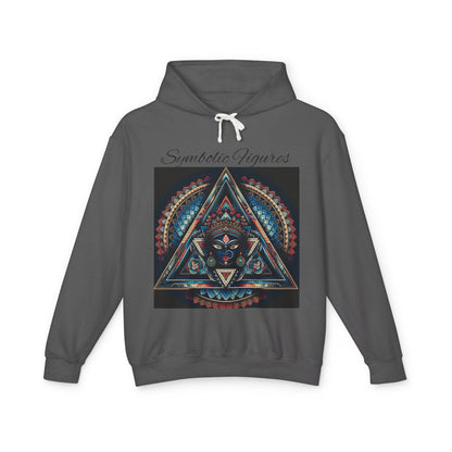 Vibrant Artistic Hoodie, Symbolic Figures Design, Lightweight Sweatshirt for Casual Wear, Unique Gift for Art Lovers, Cozy Unisex Clothing