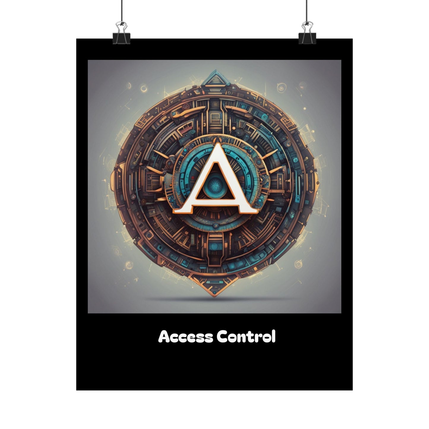 Satin Poster – "Access Control" Futuristic Tech Emblem Print