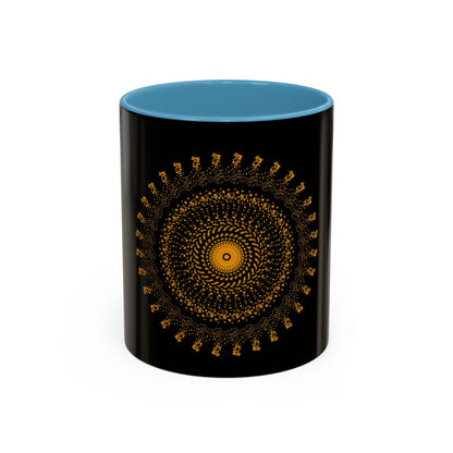 Mandala Pattern Accent Coffee Mug - 11oz & 15oz - Perfect Gift for Coffee Lovers
