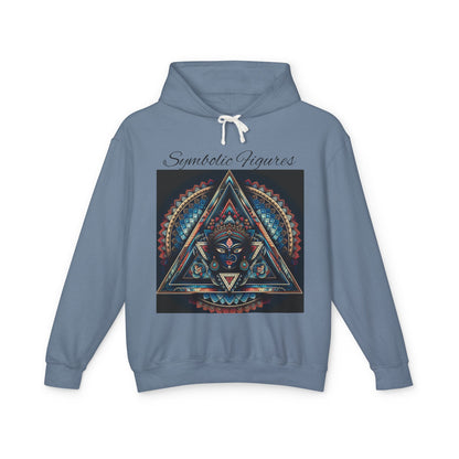 Vibrant Artistic Hoodie, Symbolic Figures Design, Lightweight Sweatshirt for Casual Wear, Unique Gift for Art Lovers, Cozy Unisex Clothing