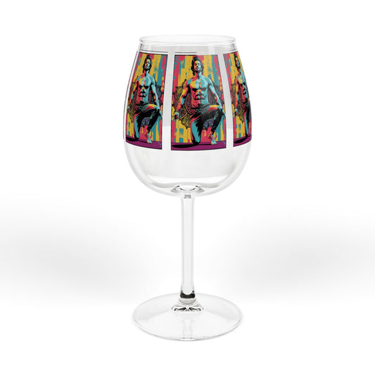Vibrant Artistic Wine Glass, Unique Gift for Wine Lovers, Colorful 12oz Glassware, Fun Home Decor, Celebration Drinkware