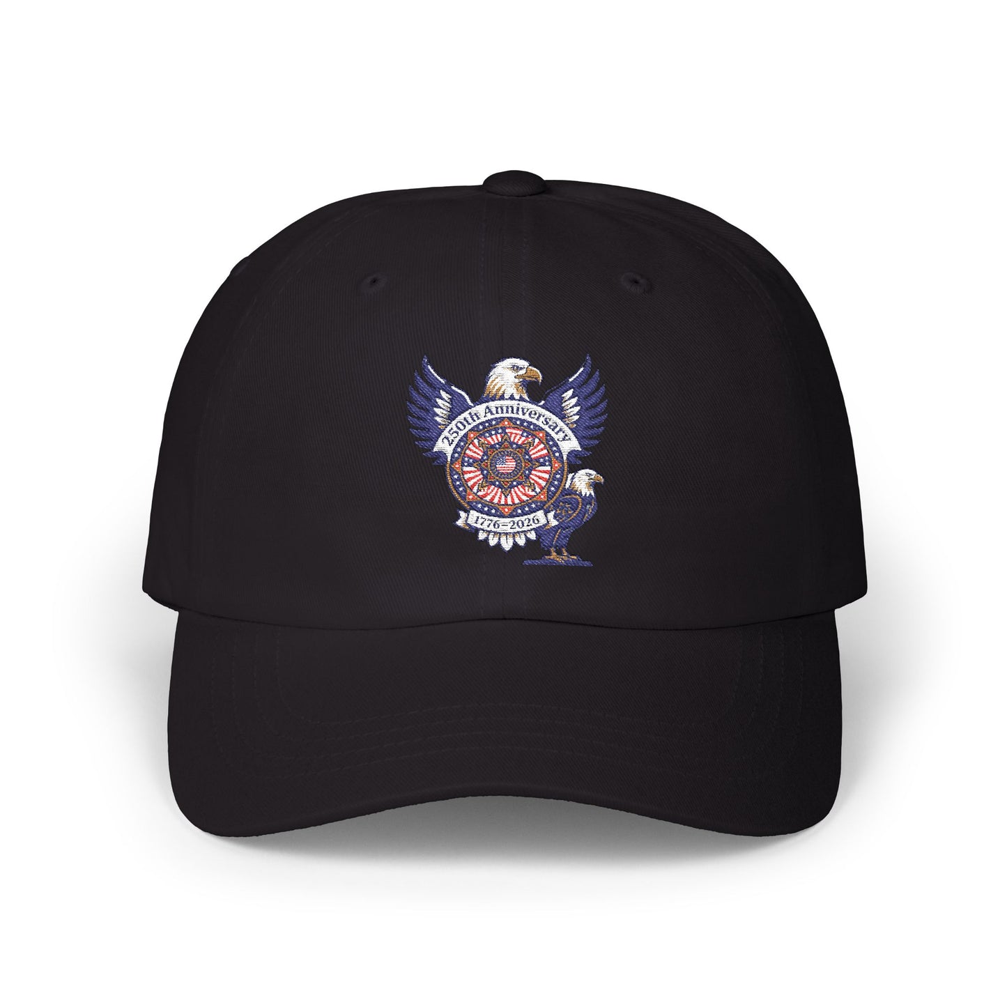 Dad Cap with Retro Eagle Crest Embroidered Patch
