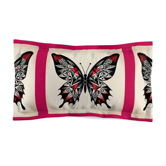 Artistic Butterfly Microfiber Pillow Sham, Bedroom Decor, Home Accent, Unique Gift, Boho Style, Butterfly Decor