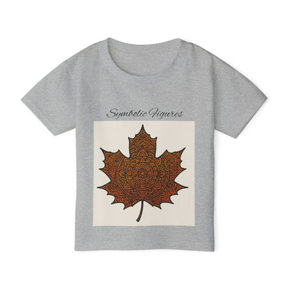 Artistic Maple Leaf Toddler T-shirt, Unique Kids Tee, Nature-Inspired Shirt, Fall Dress-Up, Eco-Friendly Baby Clothes