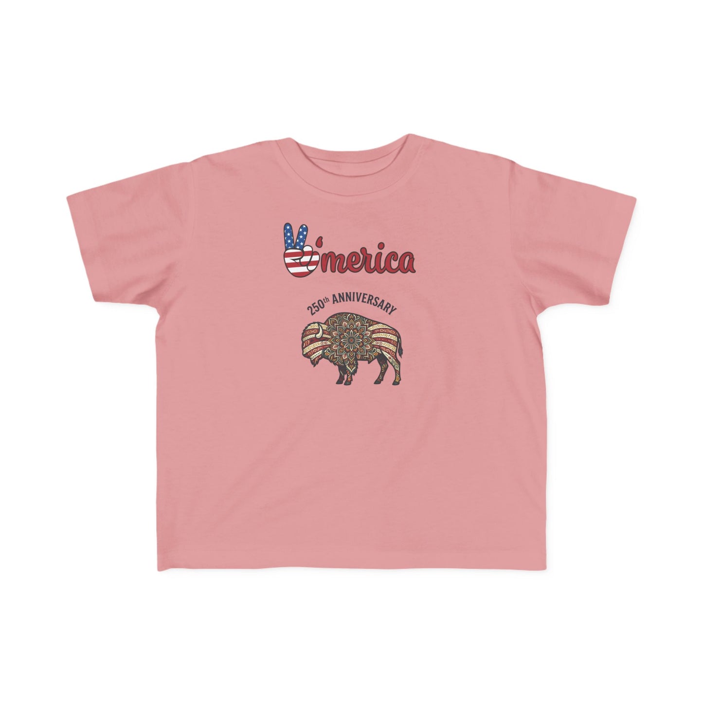 'Merica Bison Toddler Tee — Patriotic 4th of July Baby Shirt
