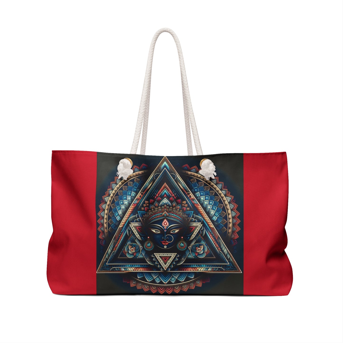 Boho Weekender Bag with Mandala Design, Yoga Travel Tote, Gym Bag, Overnight Essentials, Festival Accessory, Spiritual Gift