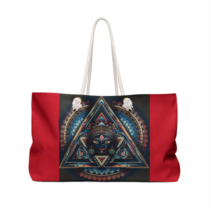 Boho Weekender Bag with Mandala Design, Yoga Travel Tote, Gym Bag, Overnight Essentials, Festival Accessory, Spiritual Gift