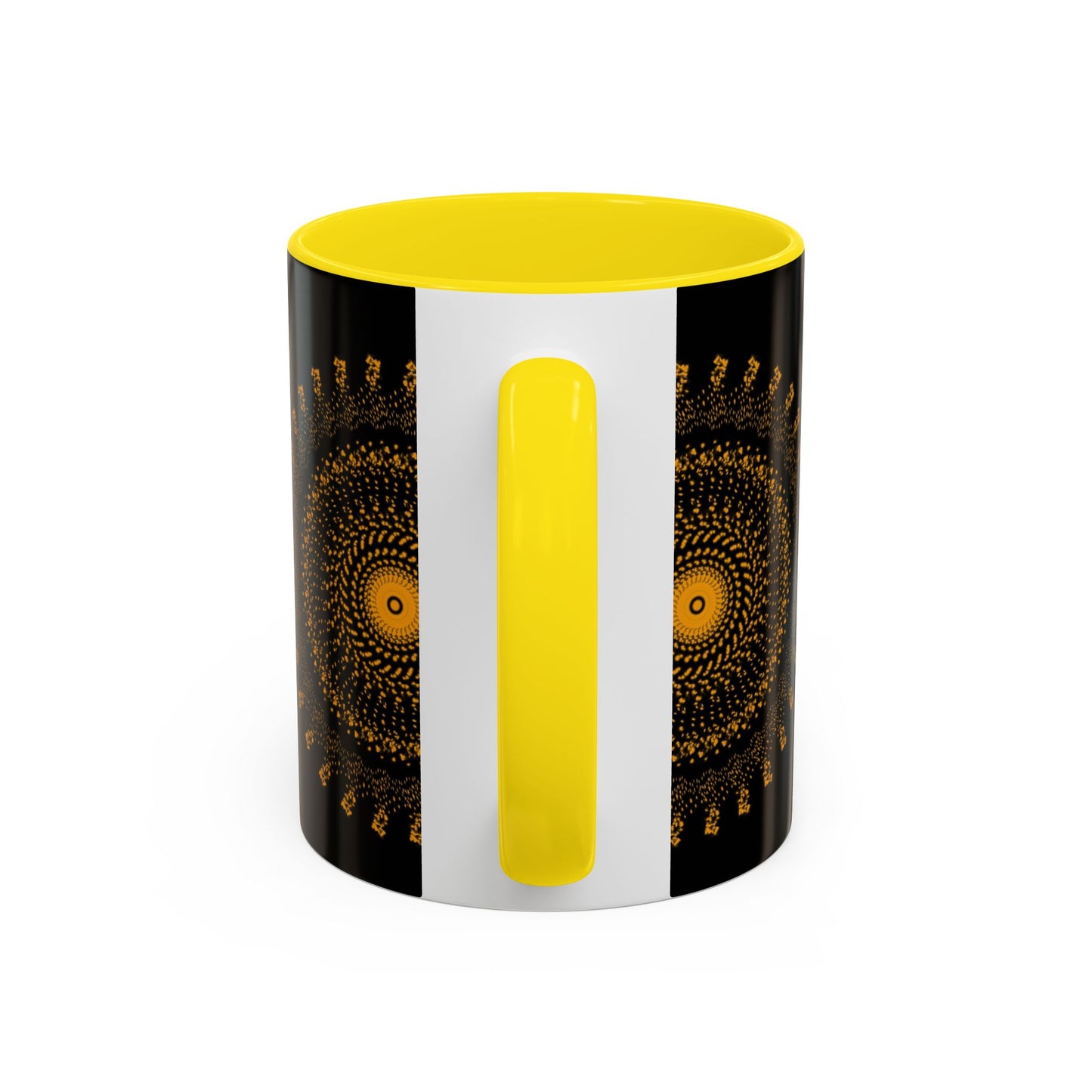 Mandala Pattern Accent Coffee Mug - 11oz & 15oz - Perfect Gift for Coffee Lovers