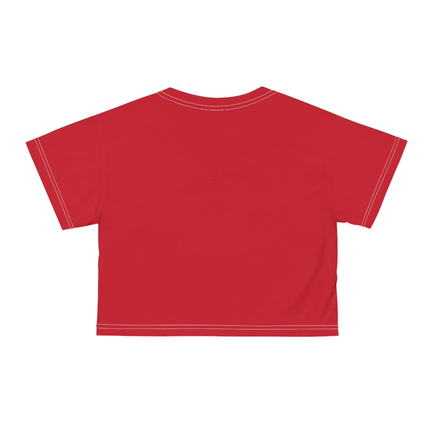Christmas Tree Crop Tee — Red Holiday Graphic Top