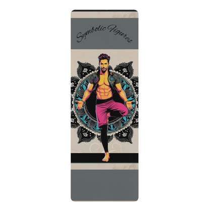 Vibrant Rubber Yoga Mat with Mandala Design, Perfect for Home Workouts, Fitness Gifts, Mindfulness, Yoga Studios, Meditation