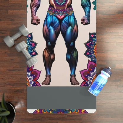 Vibrant Rubber Yoga Mat with Mandala Design, Perfect for Home Workouts, Fitness Gifts, Mindfulness, Yoga Studios, Meditation