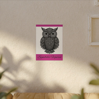Owl Wall Art Canvas — 'Symbolic Figures' Matte Stretched Print