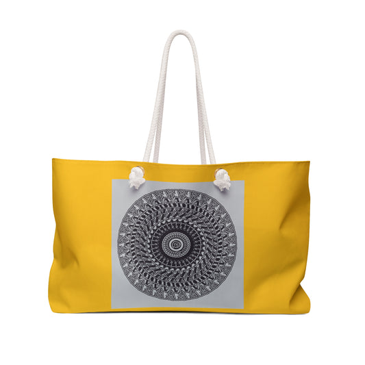 Yellow Chic Mandala Weekender Bag - Stylish Tote for Travel & Getaways