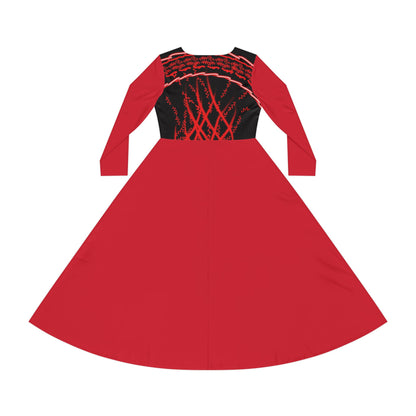 Women's Long Sleeve Dance Dress - Flowing Elegance for Dance Events, Formal Gatherings, Performances, and Celebrations, Artful Fashion