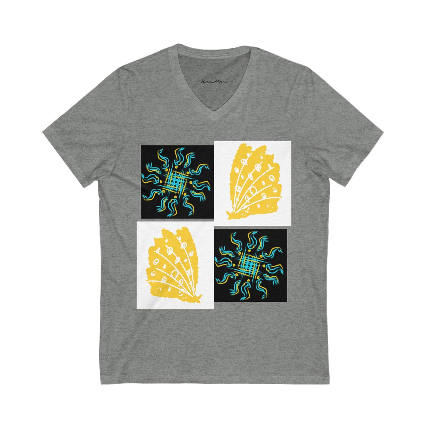 Colorful V-Neck Tee | Artistic T-Shirt, Unique Graphic Top, Casual Wear, Gift for Art Lovers, Summer Fashion
