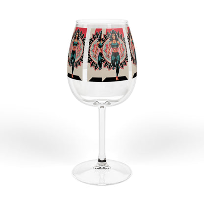 Wine Glass, 12oz - Vibrant Feminine Empowerment Design; Perfect for Gifts, Celebrations, or Relaxing Evenings