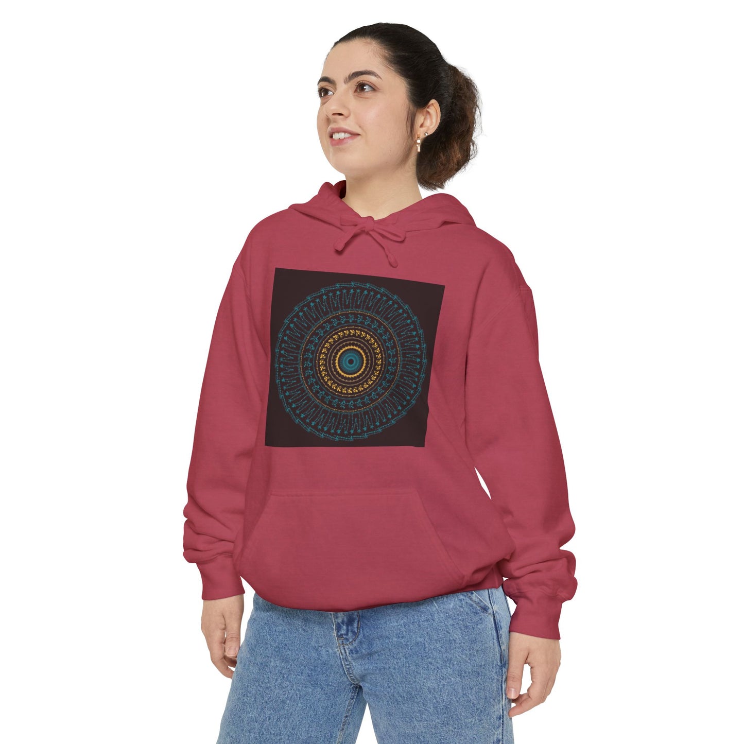 Cosy Unisex Garment-Dyed Hoodie with Unique Red Design | Ideal for Casual Wear, Gift Ideas, Men & Women, Cozy Layering, Fall Fashion