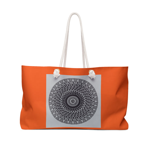 Orange Chic Mandala Weekender Bag - Stylish Tote for Travel & Getaways