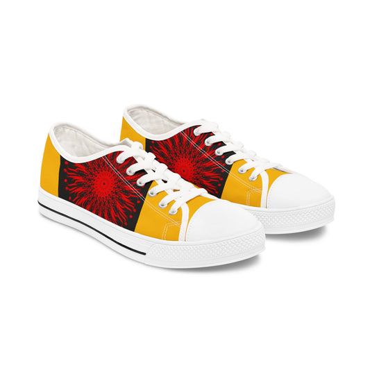 Stylish Custom Women's Low Top Sneakers with Bold Red Design, Casual Footwear, Fashion Sneakers, Unique Gift, Trendy Daily Wear